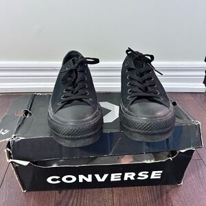 CONVERSE Platform Chuck Taylor Lift Low Top All Black RARE